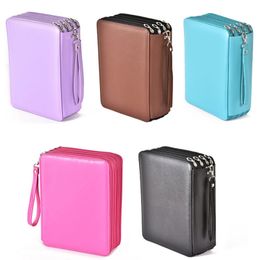 Pencil Bags 127/150/184/200 hole PU leather super large capacity shockproof zipper pencil case student pencil stationery storage bag 230327