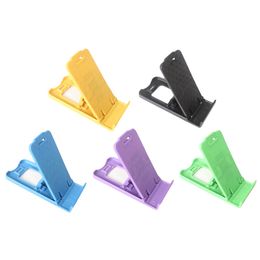 Mini Phone Holder Foldable Plastic Universal Mobile Phone Accessories Desktop Table Stand Bracket (Random Color)