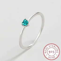 Band Rings Paraiba 2022 NEW Fashion Sapphire Couples Ring For Women HeartShaped Genuine Sterling Silver Diamond Valentine Day Gift Jewelry Z0327