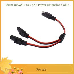 Consume electronics 2PCS/lot 30cm 18AWG 1 to 2 SAE Power Extension Cable Connector 2Pin Fast Power Plug Cable Quick Connect Disconnect Cable Adapter 18AWG