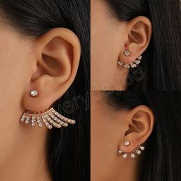 Fashion Zircon Geometric Stud Earring For Women Trendy Crystal Wing Heart Water-drop Ear Jewelry Female Party Accessories