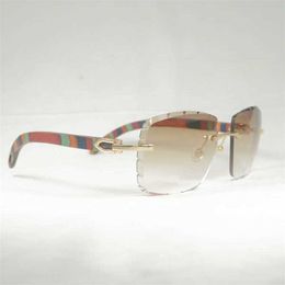 Luxury Designer Fashion Sunglasses 20% Off Vintage Lenses Shape Oversize Men Diamond Cutting Rimless Glasses Natural Horn Shades for Summer Club Eyewear