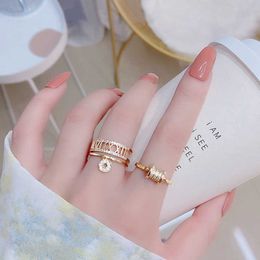 Band Rings Roman Numerals Personalised Ring Opening Adjustable Rings Jewellery 14K Real Gold Pendant Romantic Glamour Temperament Couple Ring G230327