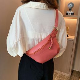 Waist Bags Fashion Luxury Leather Bag Women 2023 Casual Solid Colour Fanny Pack Female Crossbody Shoulder Chain Strap Chest