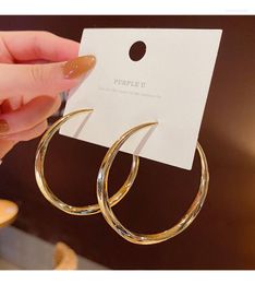 Hoop Earrings Large Round Circle Earring Female Punk Goth Metal Geometric Jewelry 2023 Trend Party Gift Accessories Summer Ear Rings