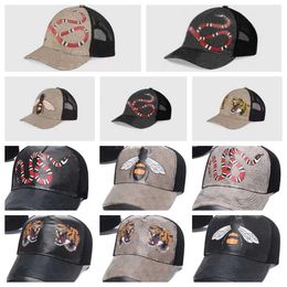 Designer Snapbacks Tiger Head Hats bee snake mesh hats Fashion Fitted hats Embroidery Adjustable Football Basketball Beanies Flat Hat Hip Hop Sport Outdoors cap
