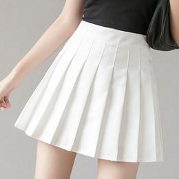 Skirts Zoki Women Jk Sexy Pleated Skirt Fashion High Waist White Mini Skirt Elegant Preppy Style Female A-Line Dance Skirt Summer 230327