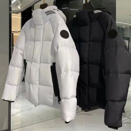 New Men's plus size Outerwear JUNCTION Black label reflective goose down jacket men's and women's same style couple Cda short cold coat Black white down jacket SMLXL