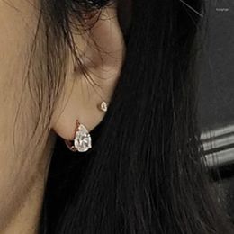 Hoop Earrings Waterdrop Cz Stone Huggie For Womne Stainless Steel Dainty Minimalist Jewellery Delicate Jewery