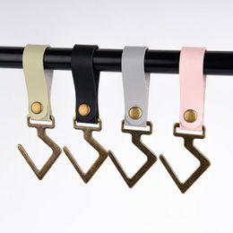 Outdoor PU Leather Hooks key Chain Camping Hiking Hanging Clothes Keyring Storage Hanger For Camp Supplies Hanger keychain