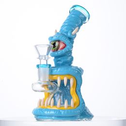 Unique Bongs Glass Bongs 14mm Female Joint 6Inch Water Pipes Halloween Style Heady Glass Hookahs Oil Dab Rigs For Thick Oil 4mm Thickness TX819 Blue Pink
