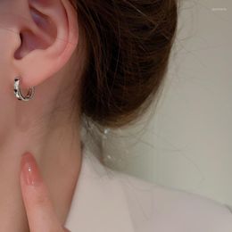 Hoop Earrings Exquisite Metal Cold Wind Pleated Triangle Ear Buckle Small Crowd Ins Design Temperament Wholesale Female