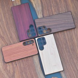 High Quality Wood Phone Case For Samsung Galaxy S23 Ultra S21 S22 PLUS Wooden Bamboo Mobile Covers Good Cases For Iphone 14 plus 12 13 11 pro XR XS MAX