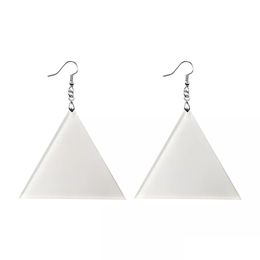 Sublimation Blanks Trendy Earrings Acrylic Clear Triangle Earring Jewellery Blank Dangler With Earhook For Diy Drop Dhfp3
