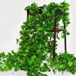 Decorative Flowers Fake Leaves Artificial Plants Ivy Vine Plant Leaf Hanging Creeper For Bedroom Wall Balcony Home Decoration Garden Outdoor