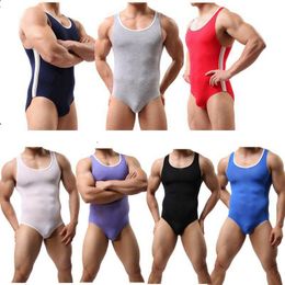 Men's Tank Tops Mens One Piece Swimsuit Push Up Solid Swimwear Male Bodysuit Leotard Monokini Thong Swimming Suit Beachwear