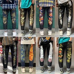 Men's Jeans Jeans Men's Personalised Large M Embroidered Print Small Straight Tube Slim Fit Casual Pants T230327