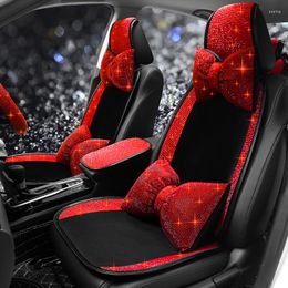 Car Seat Covers Cover Protector Crystal Red Universal Front Rear Back Backrest For Auto Interior Sets Women