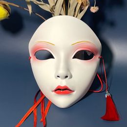 Party Masks Dustproof and Waterproof Adult Party Mask Full Face Chinese Style Hand-painted Decorative Hanfu Accessories Masquerade Girl 230327