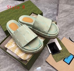 Women's designer flat sandals slippers fashion letter Ladies Dress Shoes platform wedges heels sliders Metal buckle luxury jelly flip flops large size 35- 42 With box