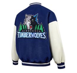 Wolf embroidery basketball jackets long leather sleeve women designer jacket spring baseball womens coats