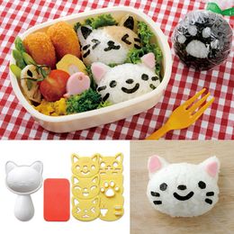 Sushi Tools 431pcs Silicone Rice Ball Mould Cute Cat Bunny Japanese Style Bento Maker Cooking Tools Sushi Nori Rice Mould Kitchen Gadgets 230327