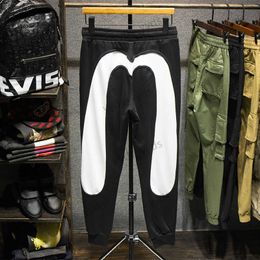 Men's Pants Couple casual pants Pure cotton men's and women's large M black and white patchwork pants Harlan sports leggings Loose T230327