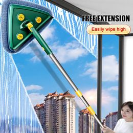 Mops Adjustable Telescopic Triangle Mop 360 Rotatable Cleaning Mop For Tub/ Tile/ Floor/ 130CM Handle Reusable Spin Mop Drop 230327