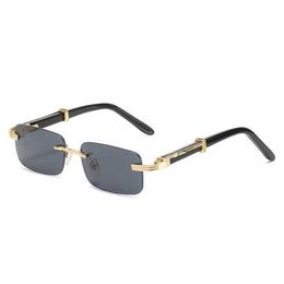 Luxury Designer Fashion Sunglasses 20% Off frameless tide small box spring frame glasses