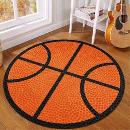 Carpets Round Carpet Cartoon Football Basketball Tapis Floor Mat Chair Anti-slip Rug Soft For Living Room Bedroom Decor