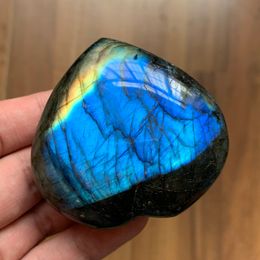 Other Home Decor Natural Labradorite Crystal Heart Decoration Polished Moonstone Healing Rock Quartz Gift Reiki Feng Shui Spiritual Jewellery 230327