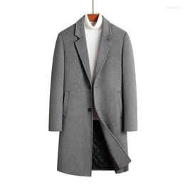 A lã masculina mistura Jackets de inverno Autumn e Tweed Coat Trench Versão coreana de comprimento médio do Slim Will22