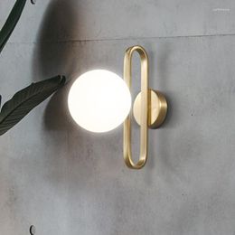 Wall Lamps Nordic Led Bedside Lights Creative Retro Brass Design Lamp Kitchen Foyer Study Room Decorative Sconce Lighting