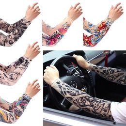 Knee Pads 1 Pair Men Women Flower Cooling Arm Sleeves Seamless Outdoor Riding Cycling Sunscreen Sun UV Protection Warmers