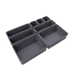 Storage Boxes Bins 8pcs/set Drawer Divider Plastic Storage Box Insert Tray Office Home Organiser Supplies P230324