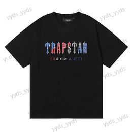 Men's T-Shirts InsTrapstar letter-block printing men's and women's round neck short-sleeve youth casual sports cotton T-shirt T230327