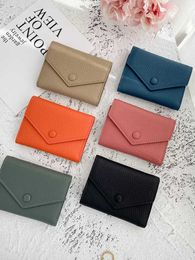 Wallets 2022 New Korean Small Wallet Women's Short Folding Zero Wallet Small Mini Leather Soft Leather Envelope Bag G230327