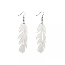 Sublimation Blanks Feather Acrylic Blank Earrings Plastic Crafts Handmade Fashion Earring With Hooks And Jump Ring Dhzxk