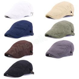 Plain Newsboy Men's Hat Flat Cap Fashion Cotton Solid Colour Newsboy Cap Adjustable Driving Cap Painters Hat