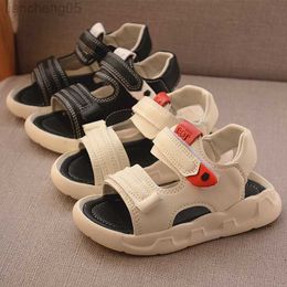 Sandals Summer Toddler Sandals Baby Girl Shoes Solid Colour Leather Breathable Boys Sneakers Kids Infant Sport Boys Black Sandals W0327