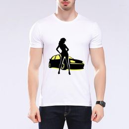Men's T Shirts 2023 Short Sleeves Beauty And Car T-shirt Men Costumes White Summer Top Brand Clothing Shirt Moe Cerf F6-26#