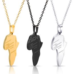 Hip Hop Africa Necklace For Men Stainless Steel Irregular African Maps Pendant Chain Women Fashion Jewellery