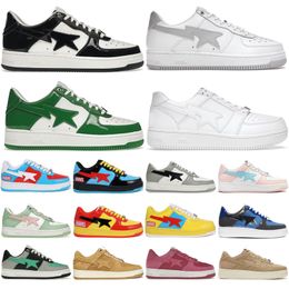 men women running shoes bapesta sneakers low top Black White Blue Camo Green Suede Pastel Pink Nostalgic Burgundy Grey mens outdoor trainers 36-45