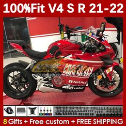 Motorcycle red stock Fairings For DUCATI Street Fighter Panigale V 4 V4 S R V4S V4R 2018-2022 Bodywork 167No.20 V4-S V4-R 21 22 V-4S V-4R 2021 2022 Injection Moulding Body