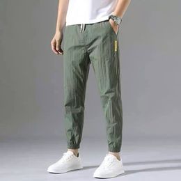 Men's Pants Spring Autumn Men Pants Ice Silk Sports Jogging Pants Breathable Men Clothing Casual Loose Trousers Fashion Streetwear 230327