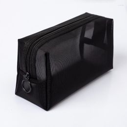 Cosmetic Bags 1PC Women Bag Black Transparent Mesh Make Up Fashion Small Large Toiletry Makeup Organizer Beauty Case