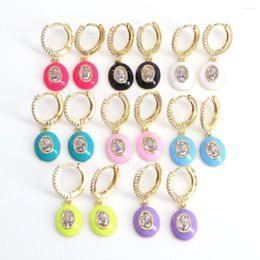 Hoop Earrings Trendy CZ Oval Shape For Women Bohemia Statement Charm Jewellery 2023
