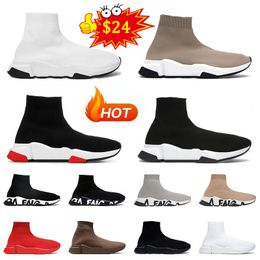 Speed Trainer Designer Sock Shoes Mens Women Speeds 1.0 Trainers Socks Boot Runner Sports Runners Boots Booties Sneakers Black White Graffiti Flat Sole Jogging 36-45