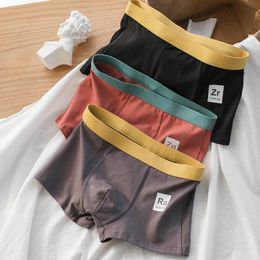 Underpants 3 Pieces Men's Panties Mens Underwear Boxer Shorts Solid Color Underwear Cotton Summer Mid Waist Underpants Breathable Sale 230327