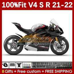 Motorcycle black glossy Fairings For DUCATI Street Fighter Panigale V 4 V4 S R V4S V4R 2018-2022 Bodywork 167No.1 V4-S V4-R 21 22 V-4S V-4R 2021 2022 Injection Moulding Body